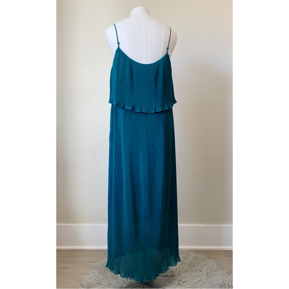 M&S Collection 12 UK Teal Pleated Tier Long Dress - Picture 3 of 5